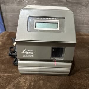 Lathem 5000E Time Clock Electronic Hand Punch NO KEY Working